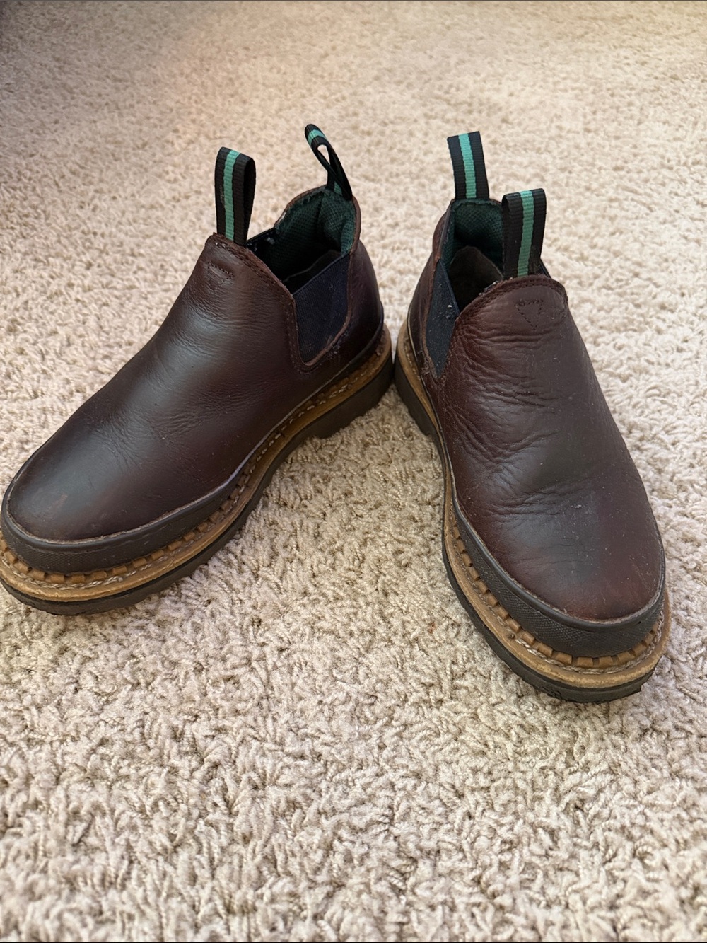 Brown Leather Slip-On Men’s Work Shoes